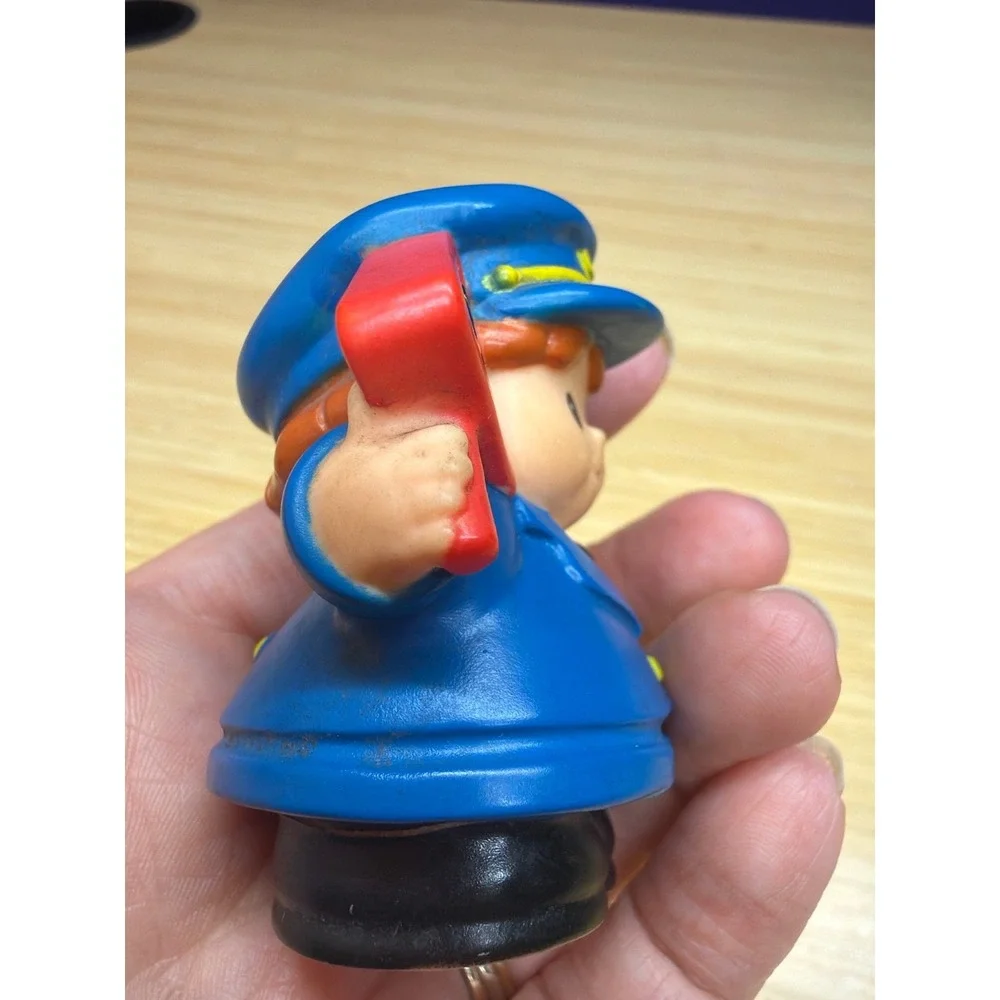 Fisher Price Little People Crossing Guard‎ Figure Sign 2007 Damaged